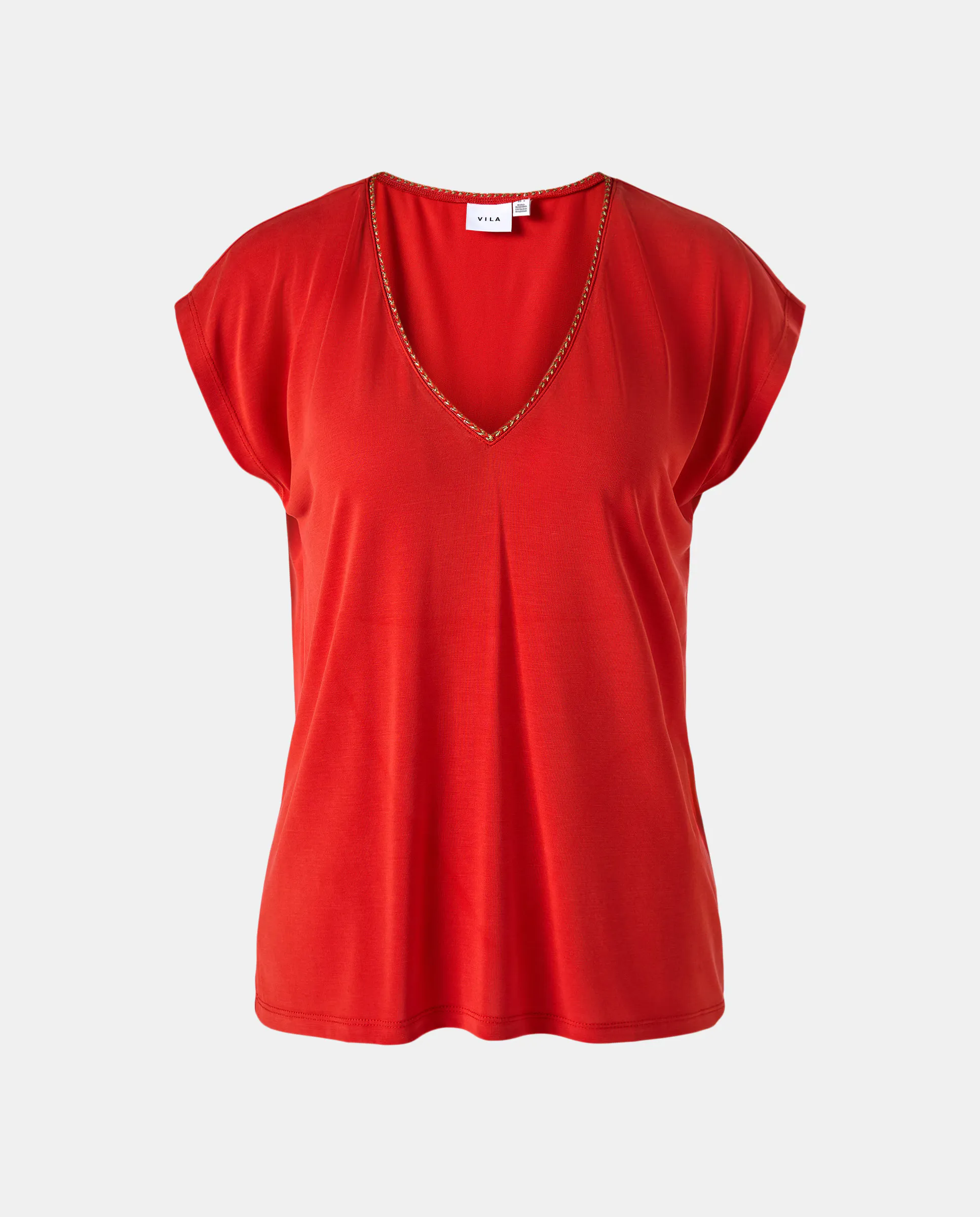 

Футболка без рукавов с V-образным вырезом Vila, красный