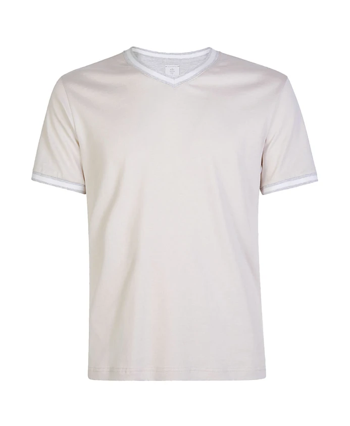 

Футболка с V-образным вырезом Eleventy, бежевый