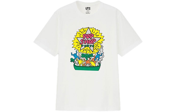 

Футболка Keith X унисекс белая Uniqlo, белый
