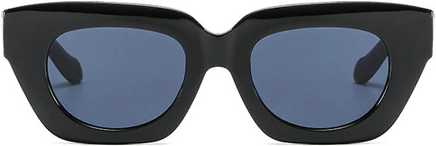 

Солнцезащитные очки Willochra Oversized Square Cat Eye для женщин и мужчин, с толстой оправой, роскошные многоугольные солнцезащитные очки в стиле ретро, Black