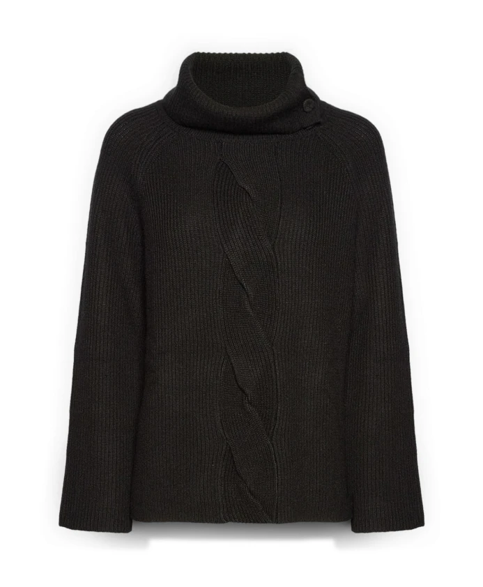 

Свитер с узором «косичка» на передней части. Elena Mirã², черный