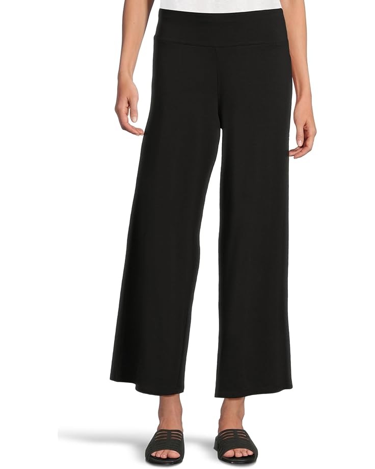 

Брюки Eileen Fisher Stretch Jersey Knit Wide Ankle Pants, черный