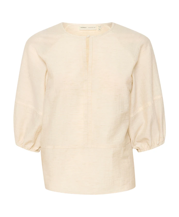 

Простая блузка с рукавами полудлины и круглым вырезом Inwear, бежевый