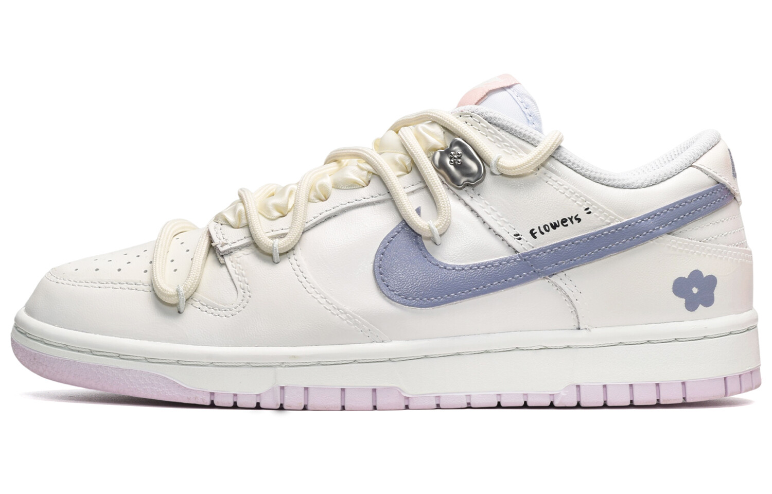 

Кроссовки Nike Dunk Skateboard Shoes Women's Low-Top Black White Purple