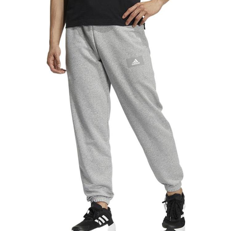Повседневные брюки Men's adidas Solid Color logo Printing Casual Long Pants/Trousers Autumn Gray HZ7022 — фото 3