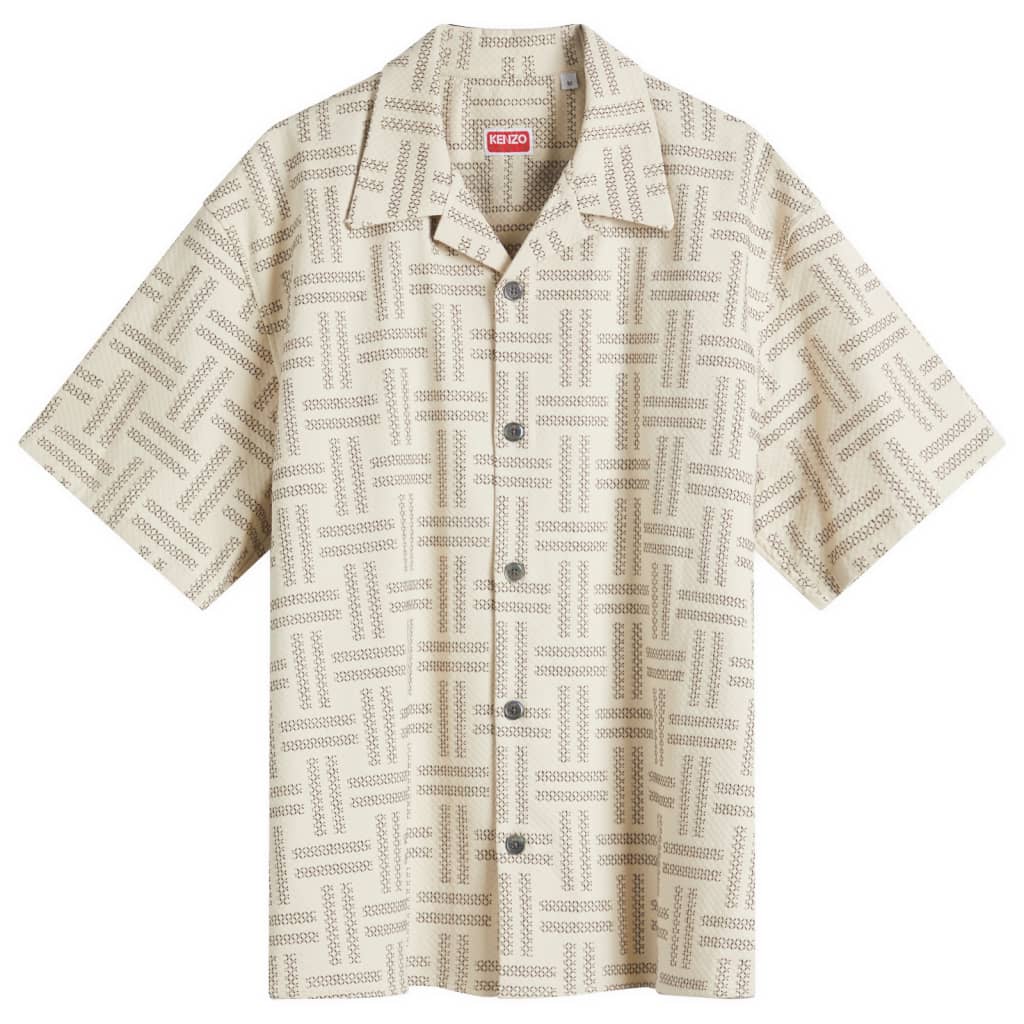 

Гавайская рубашка с коротким рукавом Weave Kenzo, цвет tan