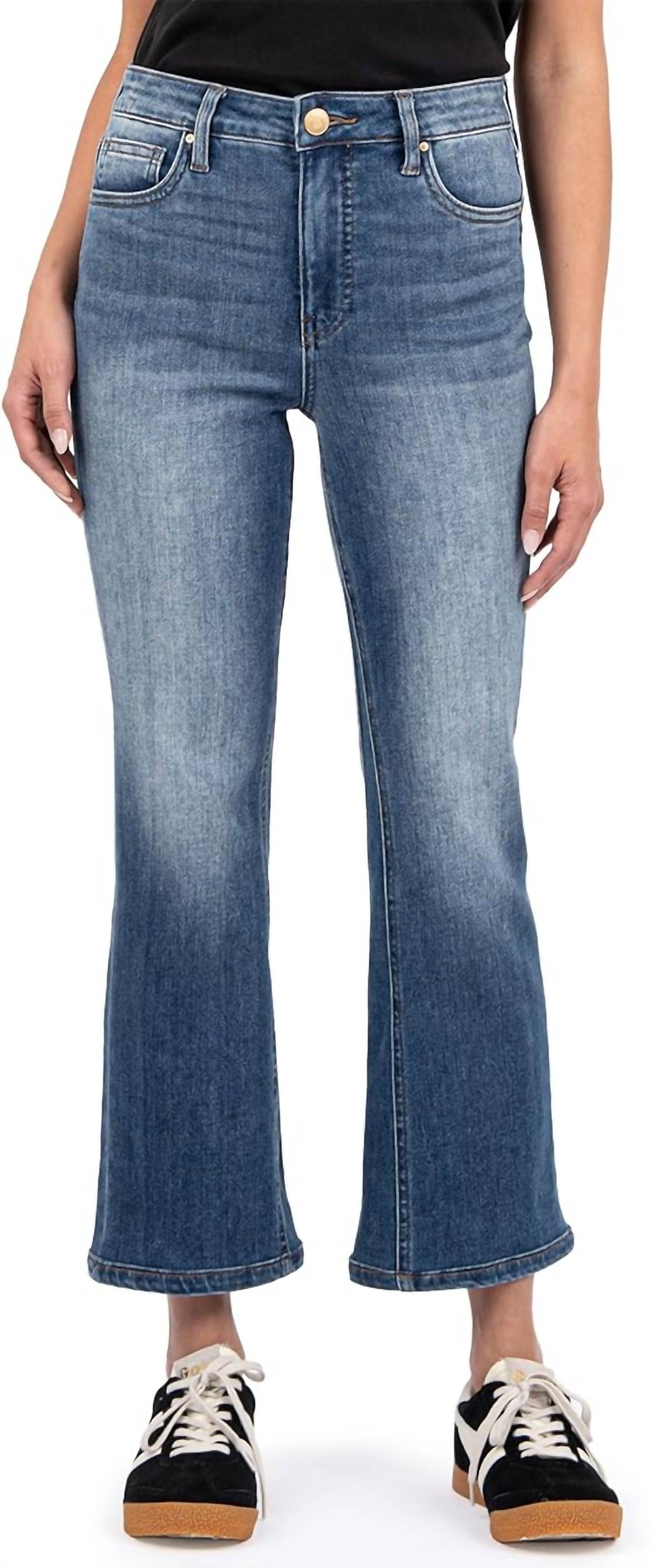 

Женские джинсы Kelsey с высокой талией и расклешенными щиколотками в стиле Miracles Kut From The Kloth, Miracles