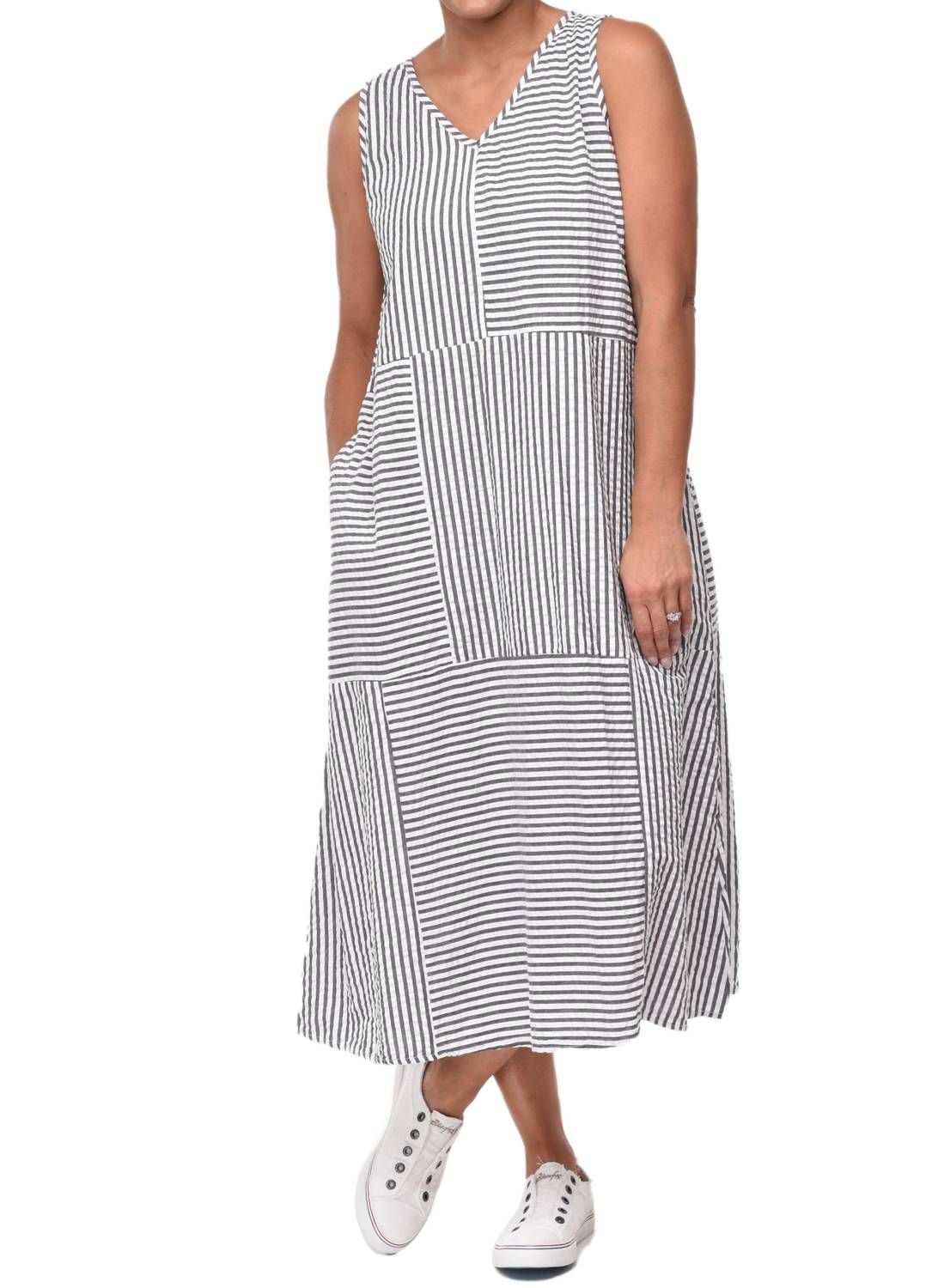 

Платье Бриджит в полоску Мерфи из пике Tulip Clothing, Murphy Seersucker Stripe