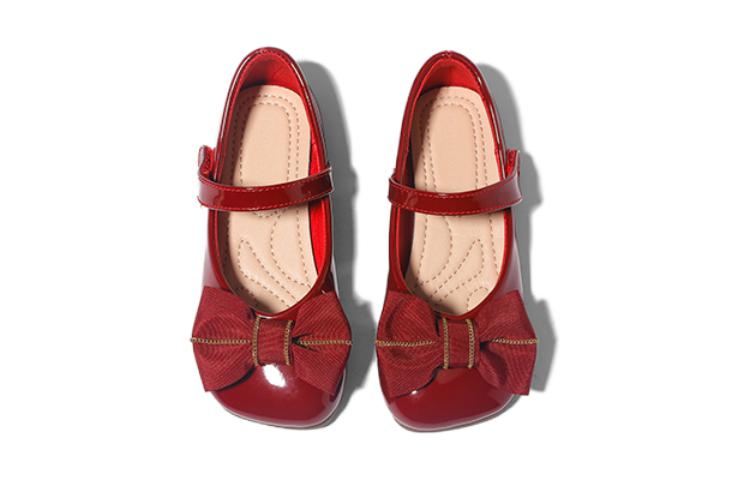 ABC DOUKIDS Дышащие и износостойкие низкие детские кожаные туфли для детей ABCdoukids, красный — фото 3