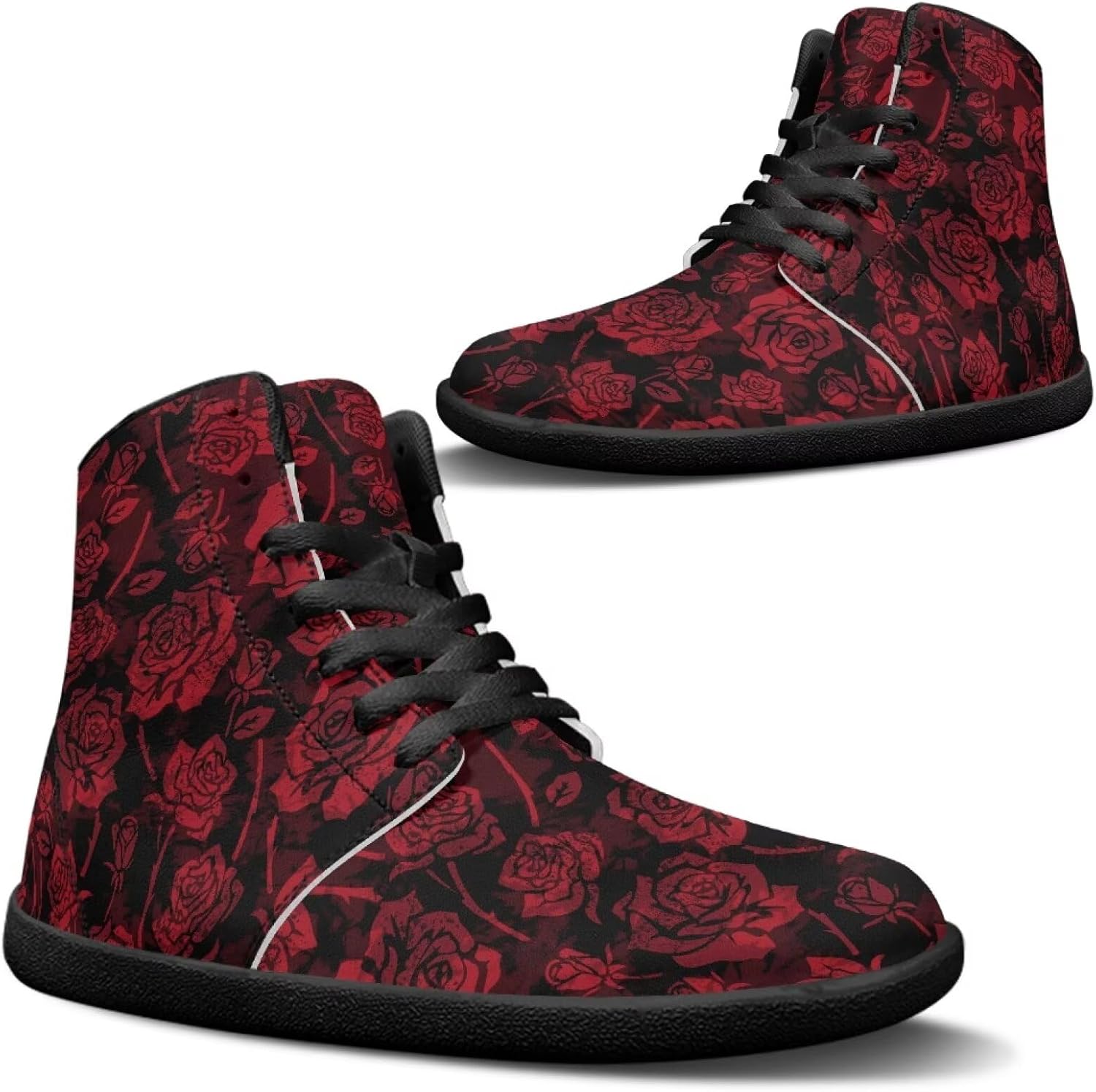 

Женские и мужские высокие кроссовки без подошвы, с шнуровкой, из ПУ-кожи, водонепроницаемые, противоскользящие и повседневные Goronwyfloyd, красный