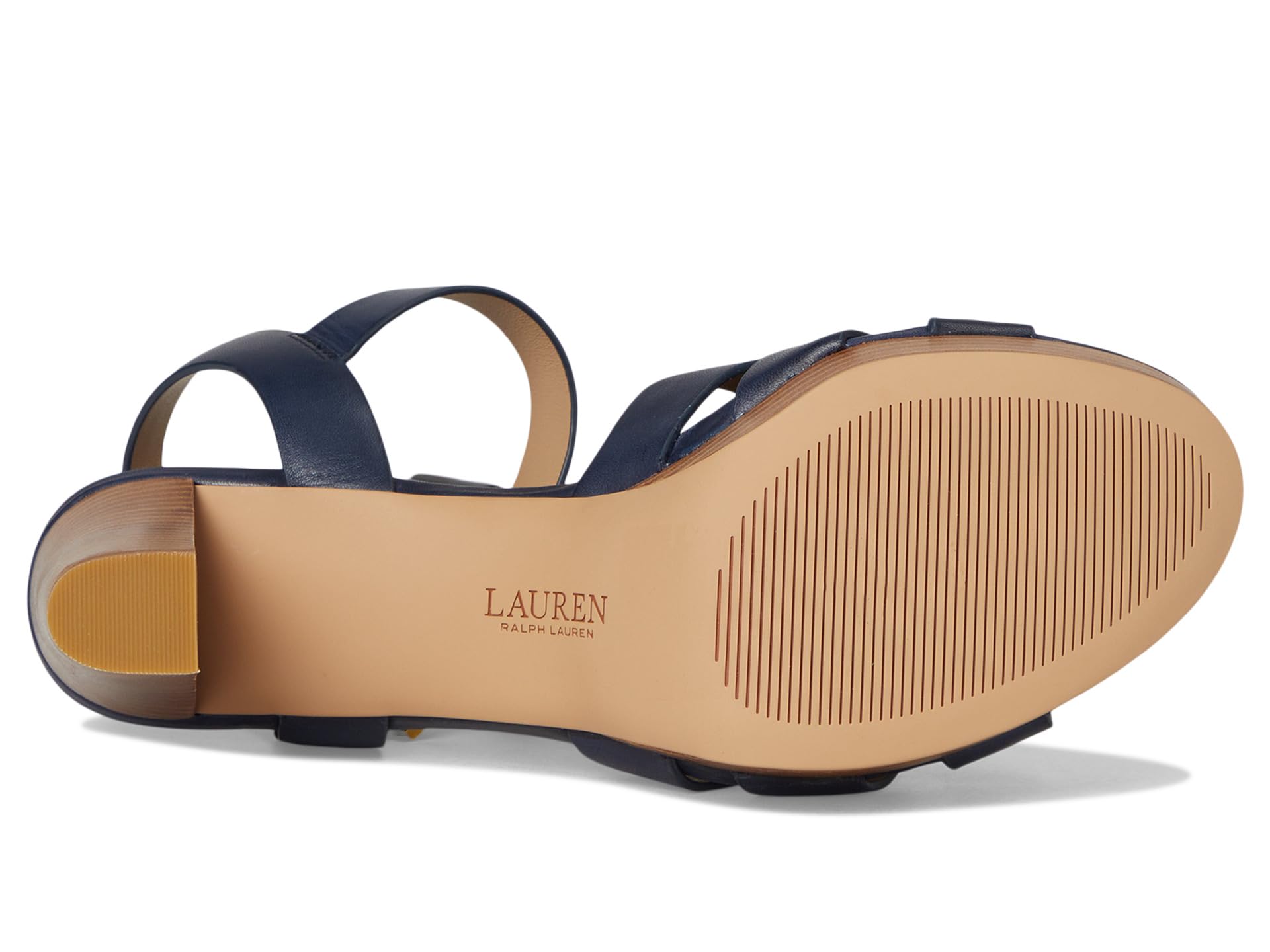 Сандалии Lauren Ralph Lauren Soffia Burnished Leather Sandals, цвет Refined Navy — фото 3