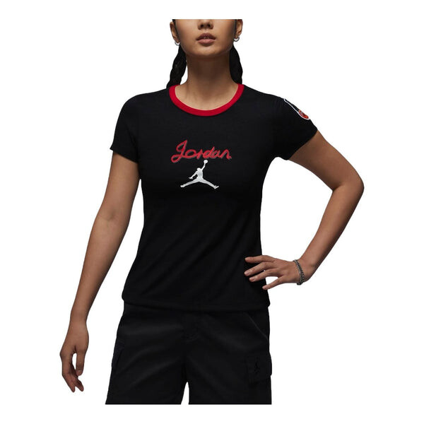 

Футболка graphic slim fit t-shirt asia sizing 'black' Air Jordan, черный