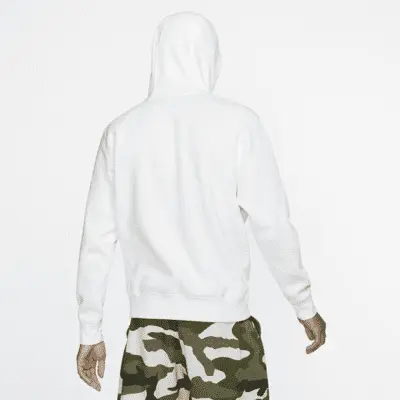 Худи Nike Sportswear Club Fleece Pullover Hoodie, белый/черный — фото 3