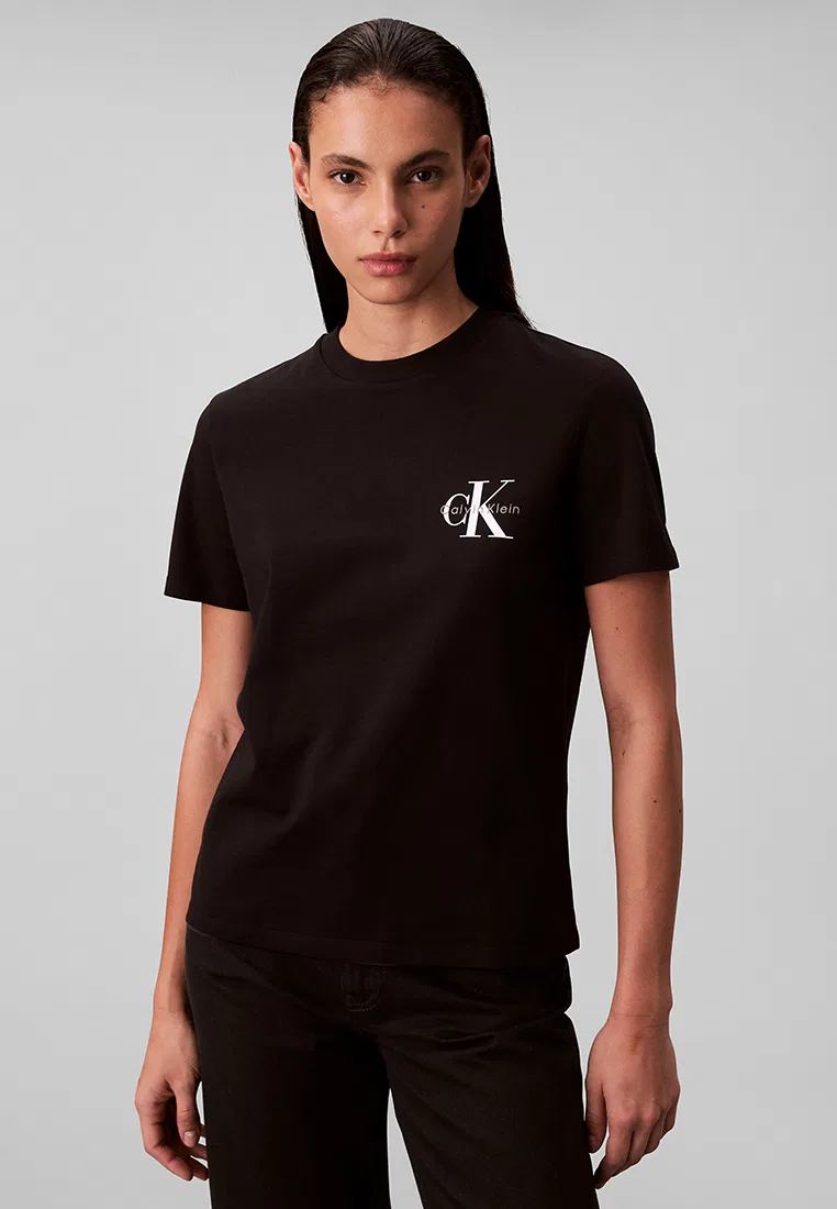Футболка, 2 шт., хлопок, Calvin Klein Jeans, ярко-белый/черный