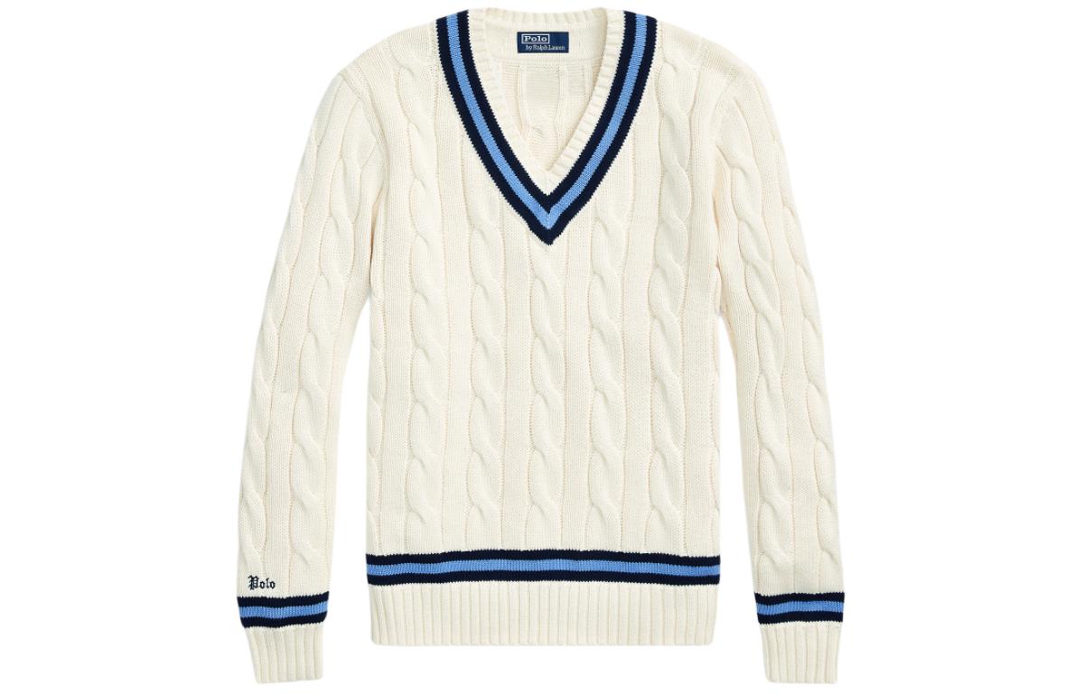 Polo Ralph Lauren SS24 Вязаный свитер мужской кремовый — фото 3