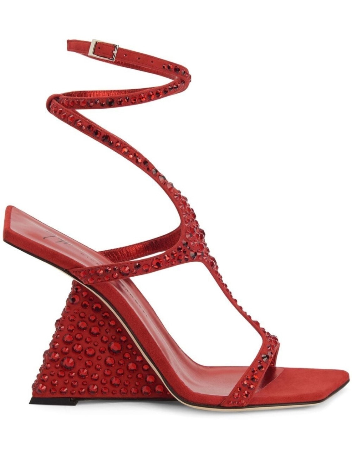 

Giuseppe Zanotti босоножки Tutankamon 105 с кристаллами, красный