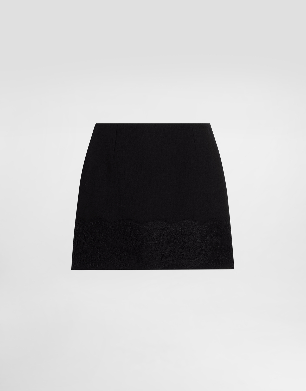 

Мини-юбка из шерстяного крепа Dolce & Gabbana, черный