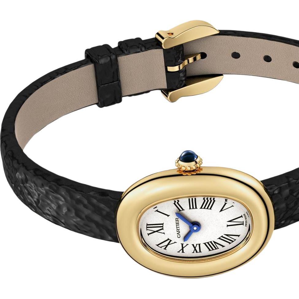 Cartier Часы Bathtub Collection Quartz Movement Women's Watch 24.6*18.7mm Silver Dial 18K Gold Watch Case Cow Leather Strap, Silver Dial — фото 2