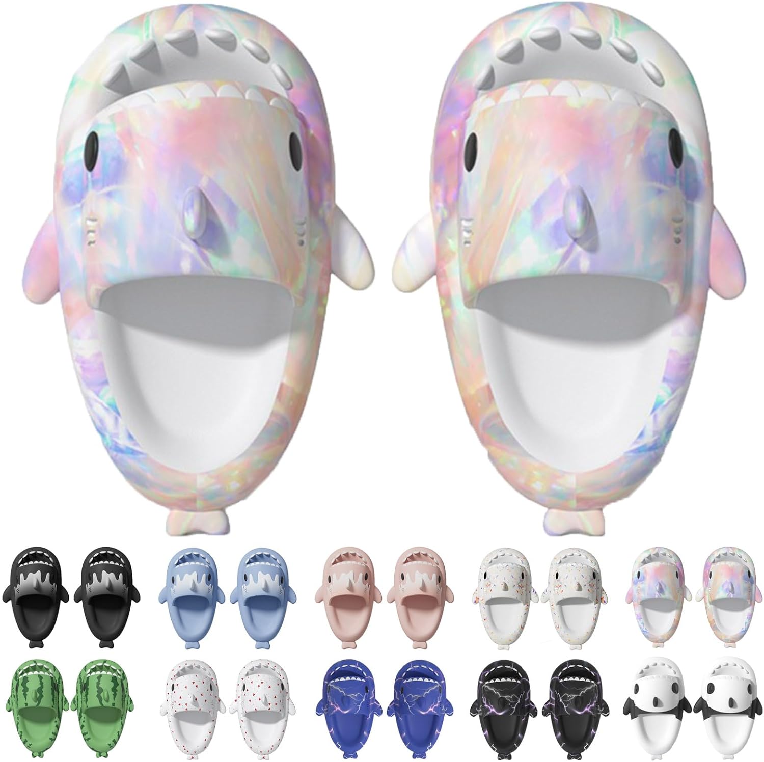 

Сланцы Jfxgjuv Ice Cream с акулой, сланцы с 3D забавными плавниками, унисекс сланцы с облаками и акулой, ЭВА сланцы с открытым носком для душа, бассейна, пляжа, Colorful 12-12.5 Women/11.5-12 Men