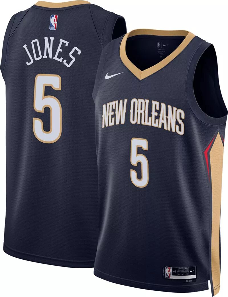 

Мужская темно-синяя майка Nike New Orleans Pelicans Herb Jones #5 Dri-FIT Swingman