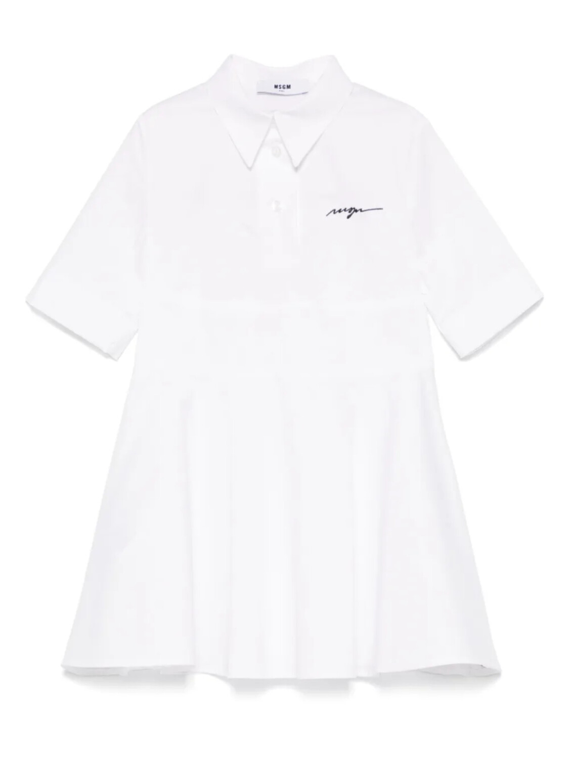 

MSGM Kids платье с вышитым логотипом, белый