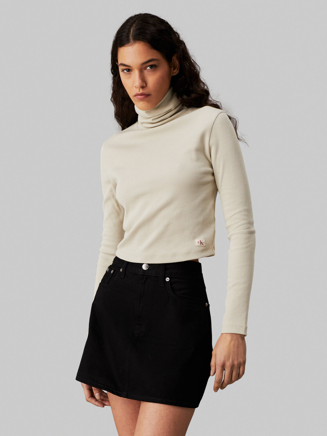 

Блуза CALVIN KLEIN JEANS Slim Fit, бежевый