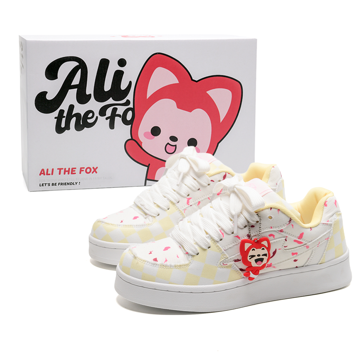 

ALI THE FOX Скользоустойчивые, износостойкие, легкие, дышащие низкие скейтерские кроссовки унисекс в коробке - Rainbow Bean (с Ари), цвет Rainbow Bean (with Ahri)