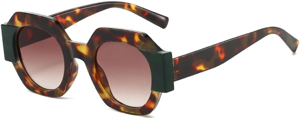 

Солнцезащитные очки с защитой UV400 | Круглая оправа, градиентные линзы | Для женщин и мужчин, для занятий спортом на открытом воздухе и вождения DSVIGF, C3 Leopard Brown