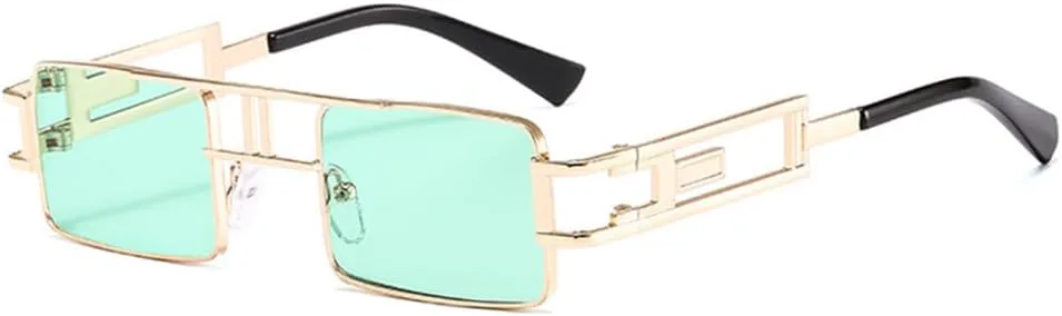 

Прямоугольные солнцезащитные очки для женщин и мужчин, маленькие, черные, в стиле стимпанк, солнцезащитные очки для женщин, защита от ультрафиолета UV400 LANGSER, 6