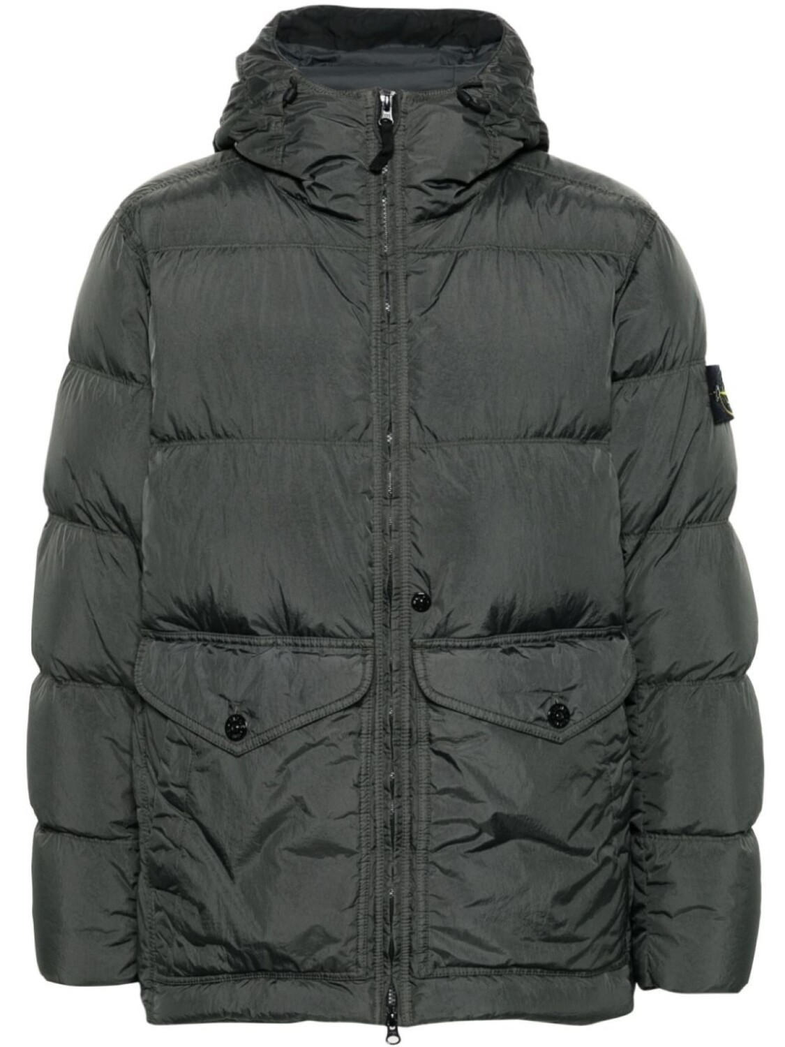 

Stone Island пуховик с значком компаса, серый