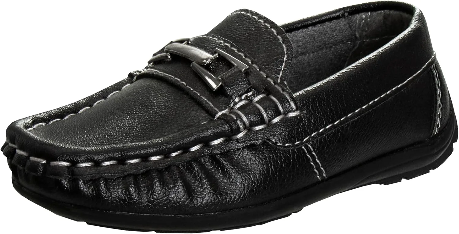 Мокасины-лоферы Josmo Mens Slip On Boat Shoe - повседневные туфли с пенни для вождения (взрослый размер), черный