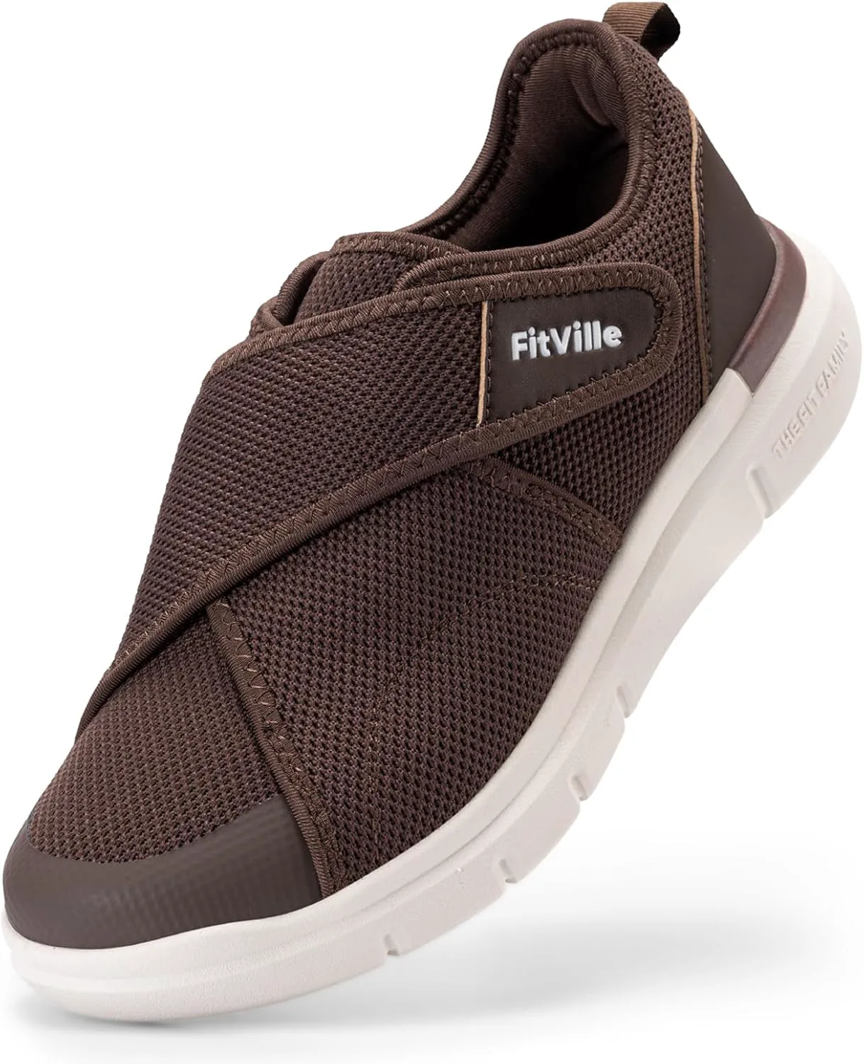 Мужские диабетические кроссовки FitVille Extra Wide - регулируемая застежка, обувь для ходьбы при отеках ног, нейропатии и комфорте в течение всего дня - EasyTop V5