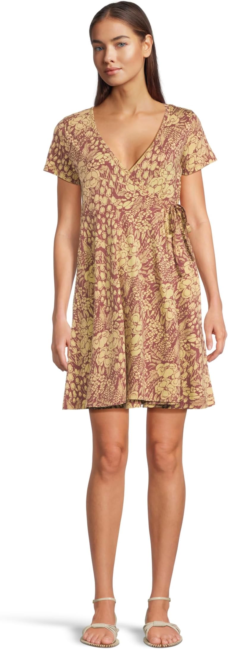 

Платье Toad&Co Freesia Wrap Short Sleeve Dress, цвет Purple Agate Garden Print