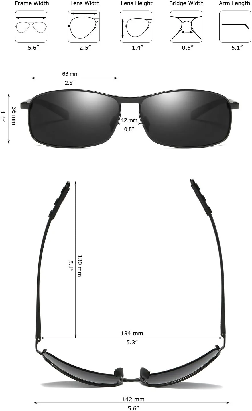 

Солнцезащитные очки ZHILE прямоугольной формы с поляризацией, дужки из алюминиево-магниевого сплава, пружинный шарнир, защита от ультрафиолета UV400, Black