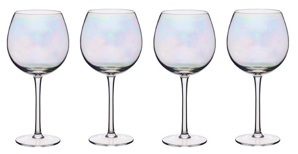 

Набор из 4 фужеров BARCRAFT IRIDESCENT для 500мл разноцветных переливающихся KitchenCraft Creaflor