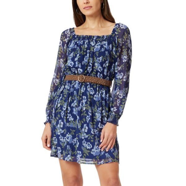 

Детское мини-платье с присборенным воротником, пышными рукавами и поясом Wallflower, цвет midnightsi