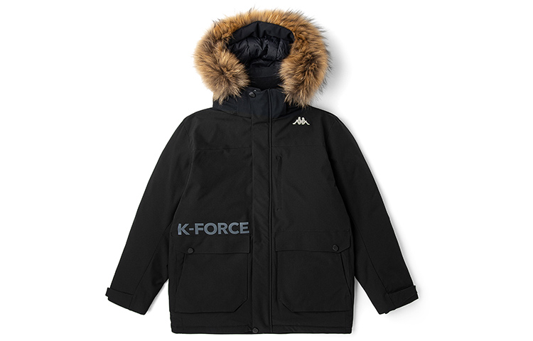 

Пуховая куртка мужская с капюшоном, средней плотности, другие Kappa, черный-990 a