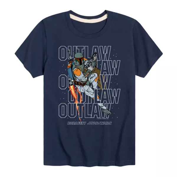 

Футболка с принтом «Boba Fett Outlaw» для мальчиков 8–20 лет Star Wars, синий