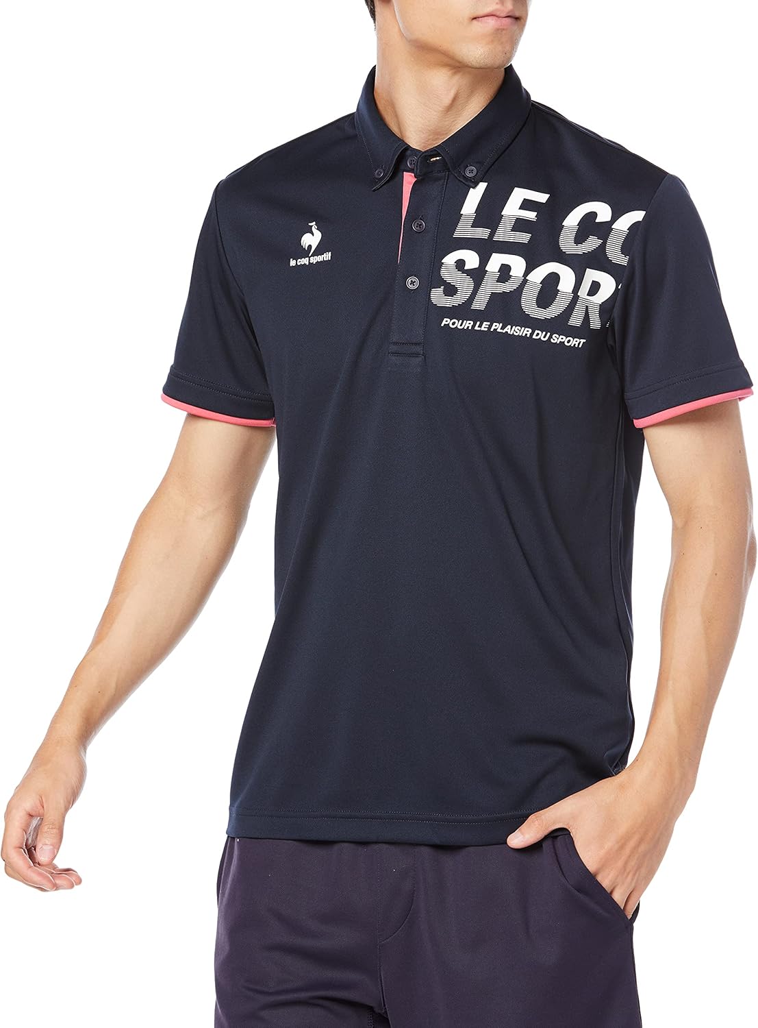 

Мужская поло-рубашка с коротким рукавом Le Coq Sportif - влагоотводящая, быстросохнущая, эластичная тренировочная рубашка