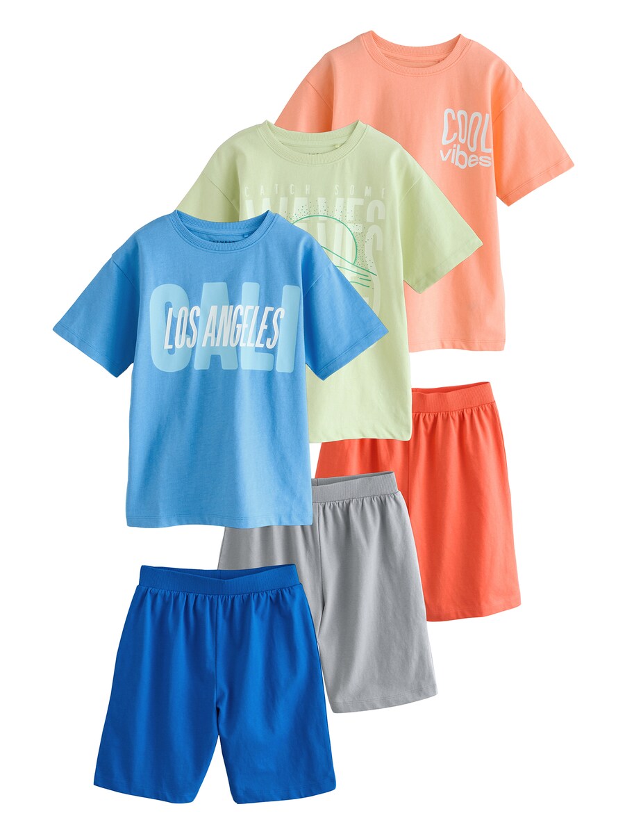 

Пижама Next, цвет Blue/Grey/Mint/Orange