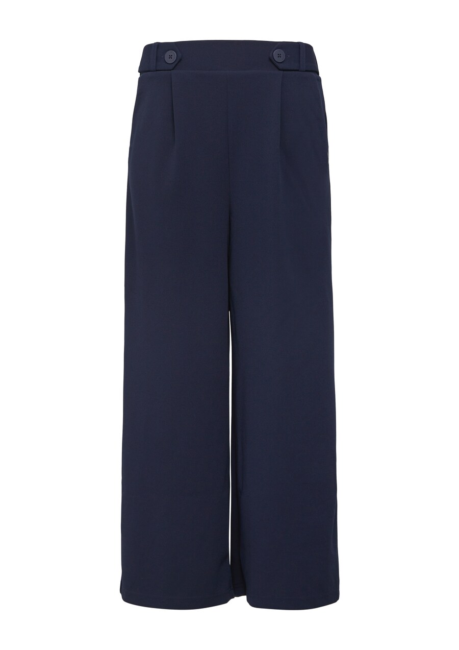 

Широкие брюки со складками спереди QS, темно-синий