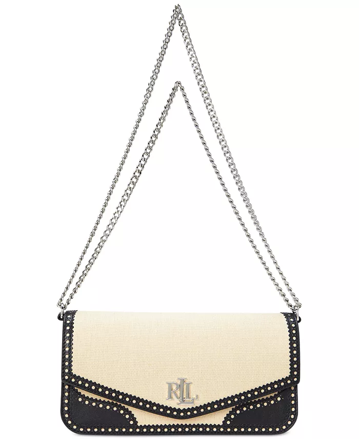 

Сумка Sawyer из соломы и кожи Lauren Ralph Lauren, белый