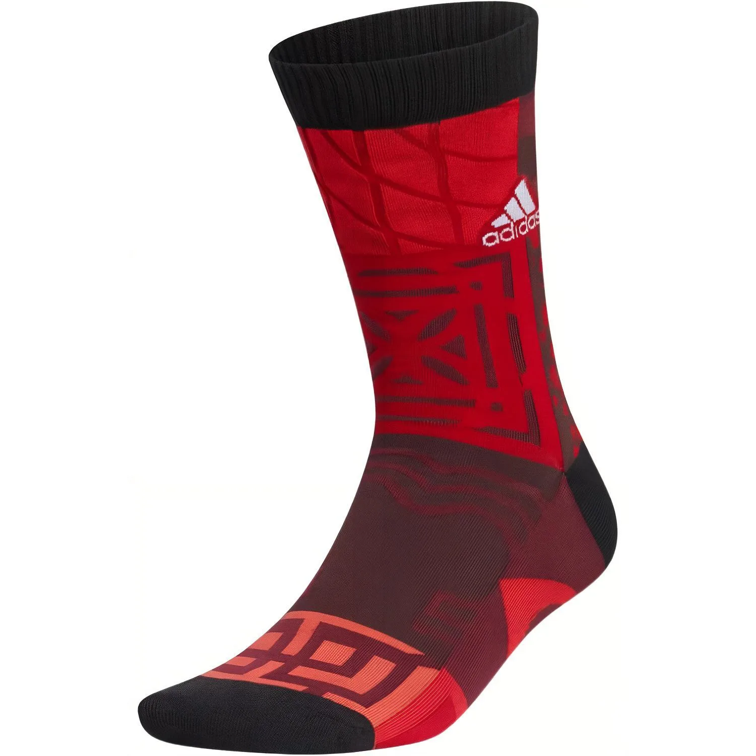 Adidas Носки унисекс, 1 пара, черные с красным
