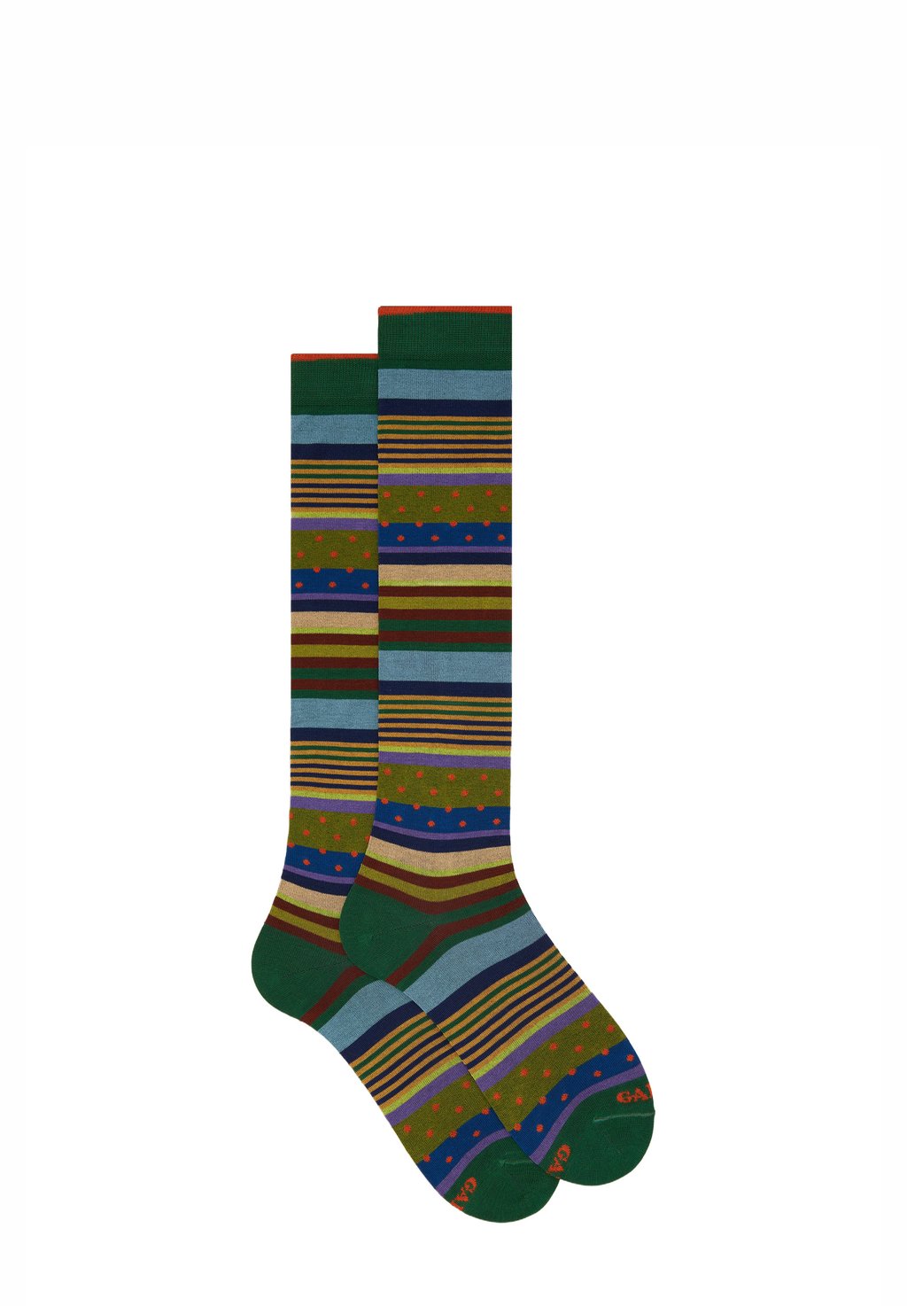 

Носки WITH STRIPE PATTERN AND POLKA DOTS Gallo, зеленый