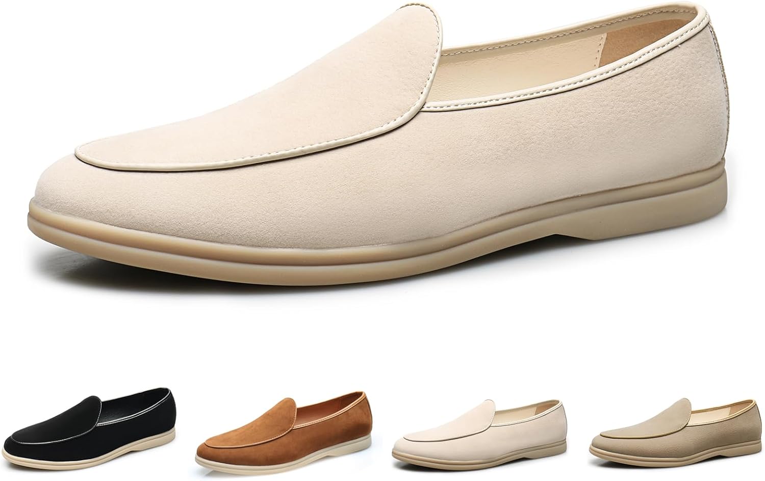 

Мужские лоферы GLBDU из замши слипоны, кожаные, повседневные, модные мокасины, классические туфли в британском ретро-стиле, формальные туфли смокинг для выпускного, свадьбы и бизнеса, бежевый