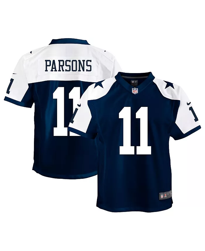 

Футболка игровая альтернативная Dallas Cowboys для подростков Micah Parsons Nike, синий