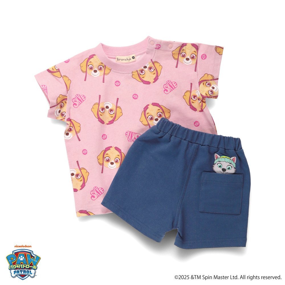 Комплект из футболки с коротким рукавом и брюк с принтом по всей поверхности PAW PATOROL Branshes, pink