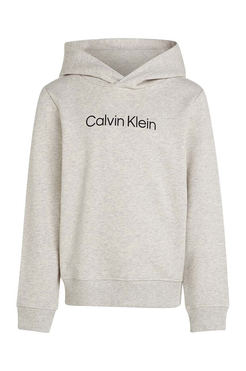 Хлопковая толстовка Calvin Klein Jeans для мальчика/девочки, серый — фото 3