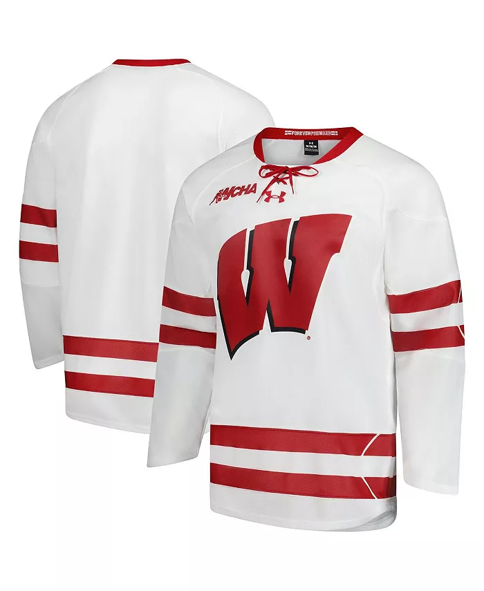 

Мужская белая хоккейная майка Wisconsin Badgers Replica Under Armour