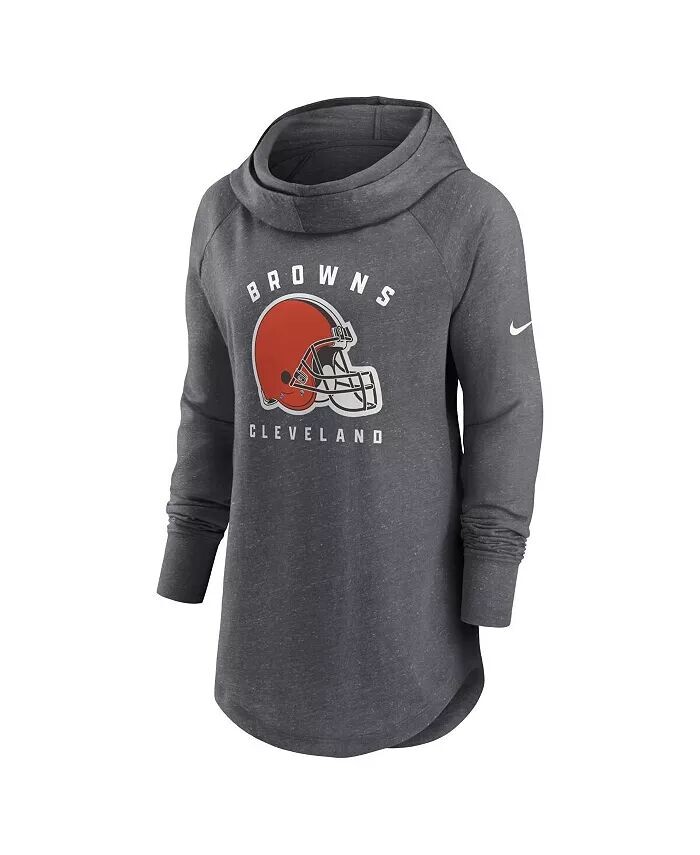 Женская толстовка с капюшоном Heather Charcoal Cleveland Browns Raglan Funnel Neck Nike — фото 2